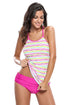 Sexy Colorful Polka Dot Rosy 2pcs Tankini Swimsuit